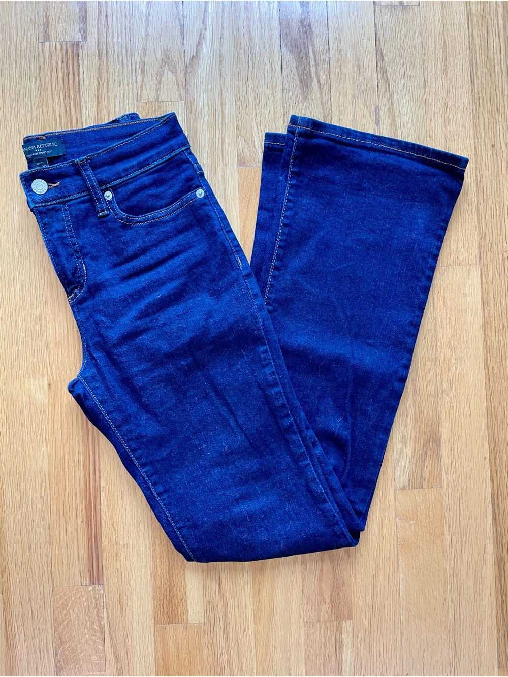 Banana Republic High Rise Dark Blue Bootcut Jeans